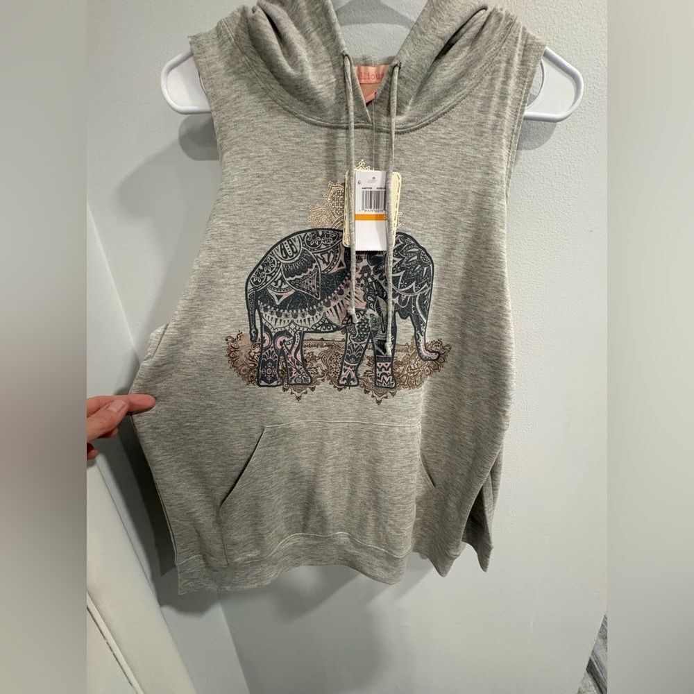 Rebellious One Gray Elephant Cutout Hoodie